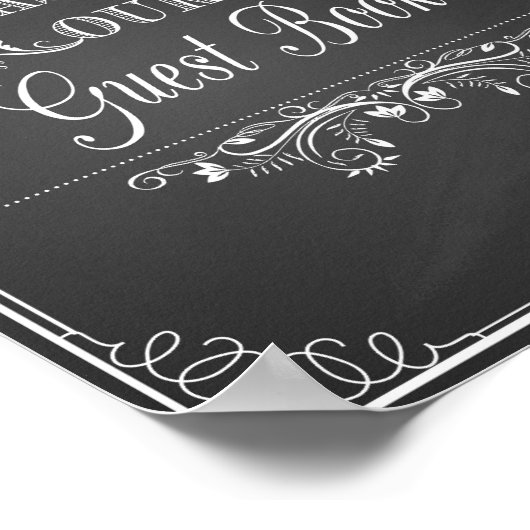 Hochzeitszeichen Bitte unterschreiben Sie unser Gä Poster (Ecke)