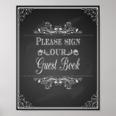 Hochzeitszeichen Bitte unterschreiben Sie unser Gä Poster (Vorne)