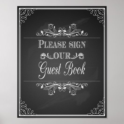 Hochzeitszeichen Bitte unterschreiben Sie unser Gä Poster (Vorne)
