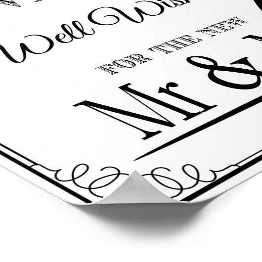 Hochzeitszeichen Bitte verlass Ratschläge & Wohlfü Poster (Ecke)