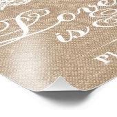 Hochzeitszeichen - Burlap & Lace - Liebe ist süß - Fotodruck (Ecke)