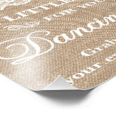 Hochzeitszeichen - Burlap & Lace - Tanzfüße - Fotodruck (Ecke)