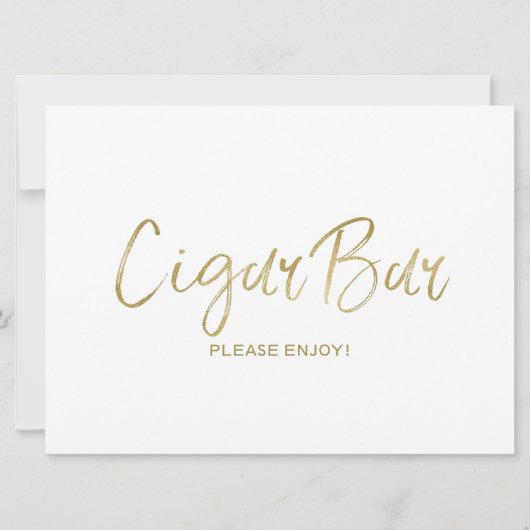 Hochzeitszeichen "Cigar Bar" | Stilvoll Golden (Vorderseite)