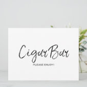 Hochzeitszeichen "Cigar Bar" | Stilvolle Handschri Einladung (Stehend Vorderseite)