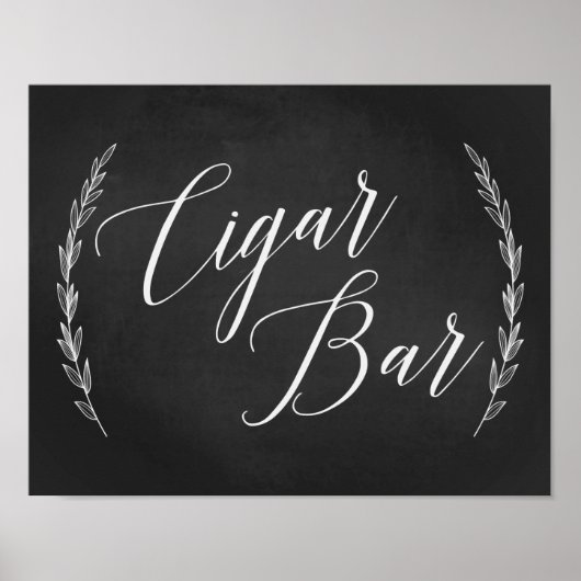 Hochzeitszeichen - Cigar Bar Wedding Chalkboard Ze Poster (Vorne)