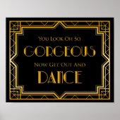 Hochzeitszeichen - Dance Floor Gatsby Wedding Sign Poster (Vorne)