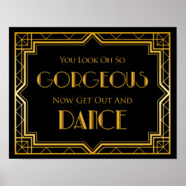 Hochzeitszeichen - Dance Floor Gatsby Wedding Sign Poster