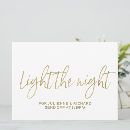 Hochzeitszeichen der Glitzern Einladung (Stehend Vorderseite)