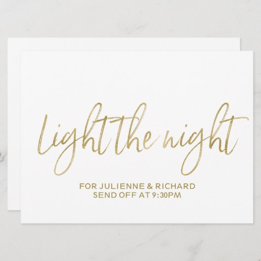 Hochzeitszeichen der Glitzern Einladung (Vorne/Hinten)