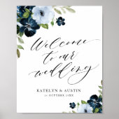 Hochzeitszeichen der Marine und der hellblauen Blu Poster (Vorne)