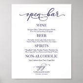 Hochzeitszeichen der offenen Bar Navy Poster (Vorne)