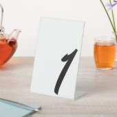 Hochzeitszeichen der schwarzen Tischnummer 1 Sockelschild (In SItu)