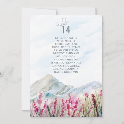 Hochzeitszeichen der Tischnummer (Vorderseite)