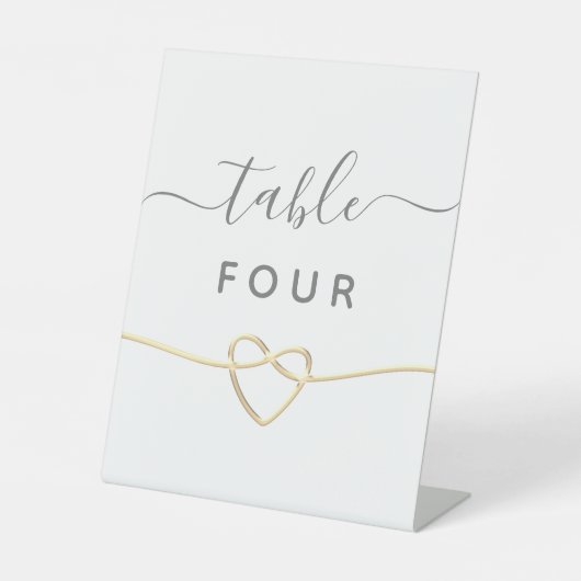 Hochzeitszeichen der Tischnummer Pedestal Sockelschild (Vorderseite)