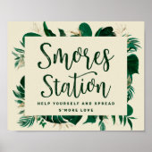 Hochzeitszeichen der Tropical Greenery S'mores Sta Poster (Vorne)
