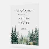 Hochzeitszeichen der Wasserfarben im Kiefernwald Acrylschild (Winkel)