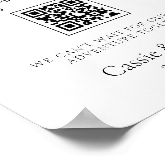 Hochzeitszeichen des modernen Schwarz-Weiß-Flitter Poster (Ecke)