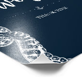 Hochzeitszeichen des Navy Nautic Octopus Gastgesch Fotodruck (Ecke)