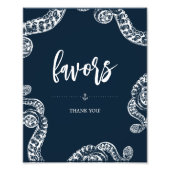 Hochzeitszeichen des Navy Nautic Octopus Gastgesch Fotodruck (Vorne)