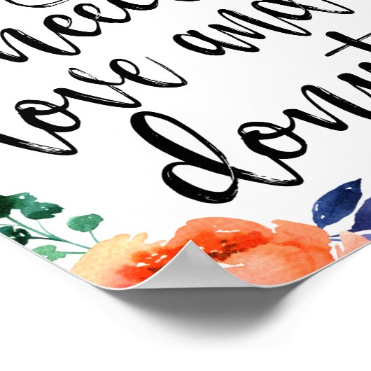 Hochzeitszeichen Donut Bar 8x10 Wasserfarbenzeiche Poster (Ecke)