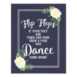 Hochzeitszeichen, Flip Flops, Hochzeit, blumengesc Fotodruck