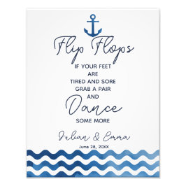 Hochzeitszeichen, Flip Flops, Hochzeit, nautische  Fotodruck