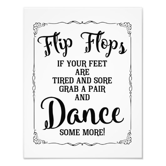 Hochzeitszeichen, Flip Flops, Hochzeit, schwarz Fotodruck (Vorne)
