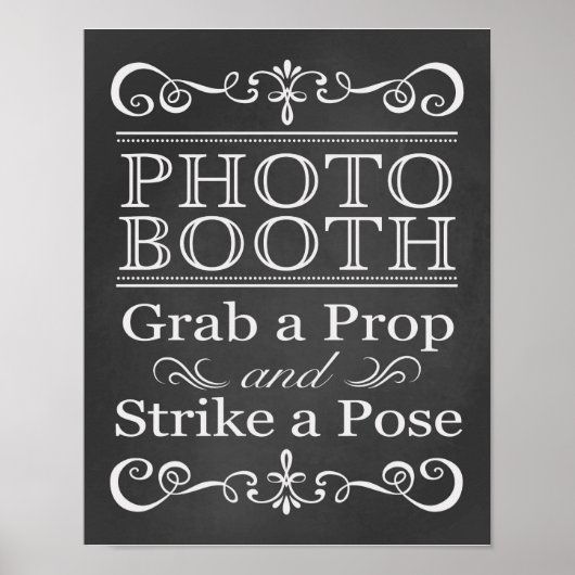 Hochzeitszeichen - Foto Booth Wedding Chalkboard S Poster (Vorne)