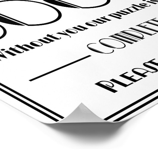 "Hochzeitszeichen für "Bitte unterschreiben Sie un Poster (Ecke)