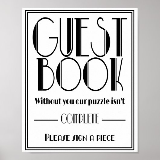 "Hochzeitszeichen für "Bitte unterschreiben Sie un Poster (Vorne)