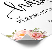 Hochzeitszeichen für Damen in Powder Poster (Ecke)