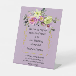 Hochzeitszeichen für die Gäste Hand Sanitäter Sockelschild