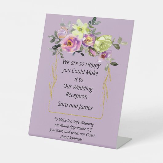 Hochzeitszeichen für die Gäste Hand Sanitäter Sockelschild (Vorderseite)