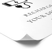 Hochzeitszeichen für Elegantes Skriptaufladen Poster (Ecke)