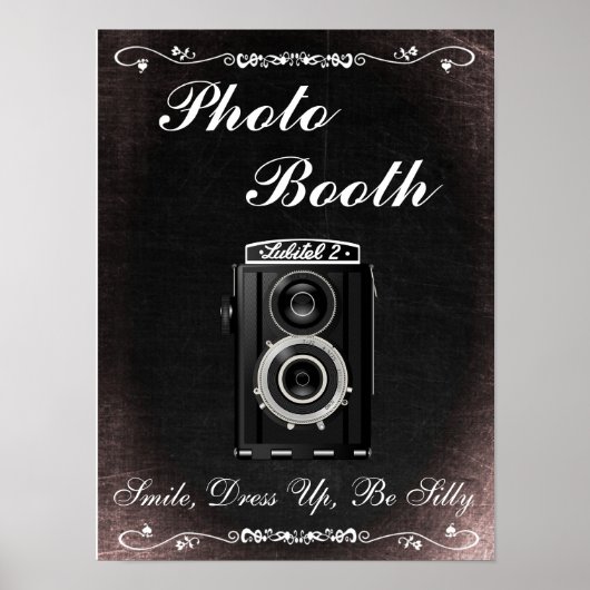 Hochzeitszeichen für Foto Booth, Chalkboard-Stil Poster (Vorne)