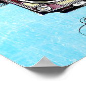 Hochzeitszeichen für Foto-Stand, blaue Vintage Kam Poster (Ecke)