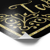 Hochzeitszeichen für glänzendes Gold und schwarze Fotodruck (Ecke)