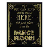 Hochzeitszeichen für glitzerndes Gold und schwarze Fotodruck (Vorne)