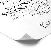 Hochzeitszeichen für offene Bar Poster (Ecke)