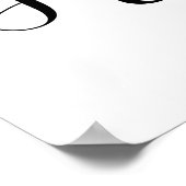 Hochzeitszeichen für offene Bar signieren schwarz Poster (Ecke)