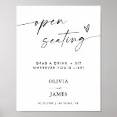 Hochzeitszeichen für offene Sitze, Minimalistische Poster (Vorne)