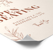 Hochzeitszeichen für offene Sitze Poster (Ecke)