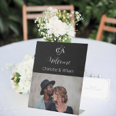Hochzeitszeichen für Schwarzes Foto Sockelschild