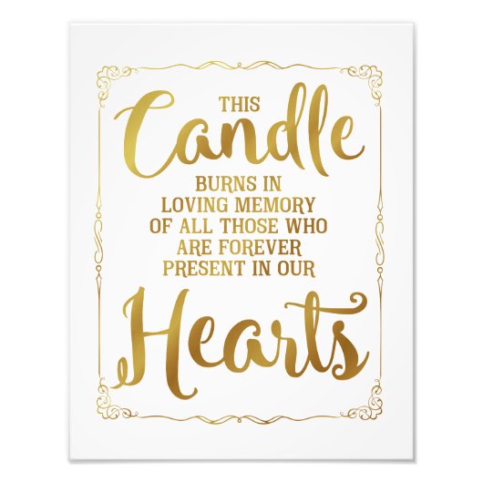 Hochzeitszeichen, Gedächtnishochzeit, Gold Fotodruck (Vorne)