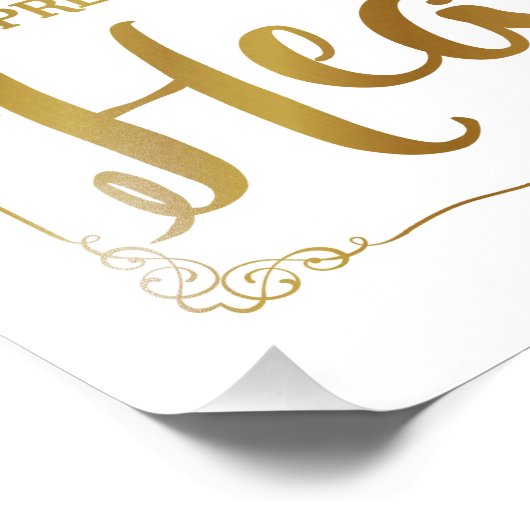 Hochzeitszeichen, Gedächtnishochzeit, Gold Fotodruck (Ecke)