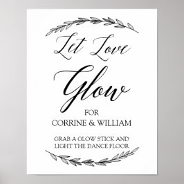 Hochzeitszeichen - Gelassen Liebe Glow Laurel Wedd Poster