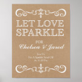 Hochzeitszeichen - Gelassen Liebe Sparkle Rustikal Poster (Vorne)