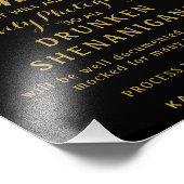 Hochzeitszeichen "Gold & Black Open Bar" Fotodruck (Ecke)