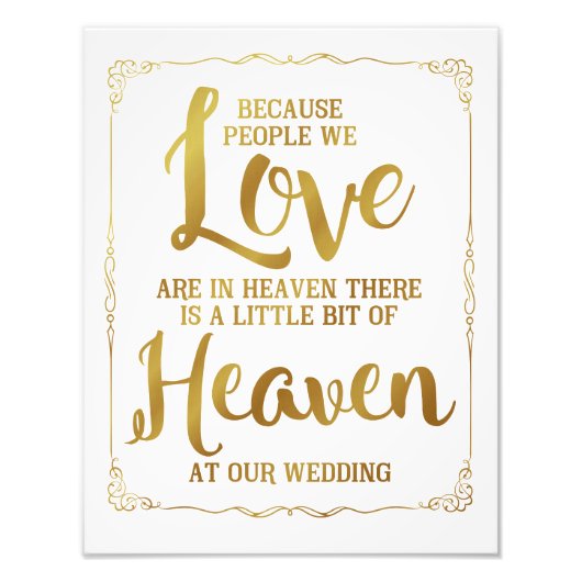 Hochzeitszeichen, Himmel bei der Hochzeit, Gold Fotodruck (Vorne)