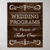 Hochzeitszeichen - Hochzeitsprogramm - Rustikales Poster (Vorne)